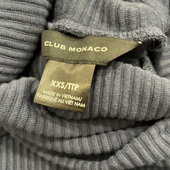 Club Monaco Meredy Ribbed Turtleneck Top | French Blue | XXS - Picture 10 of 11